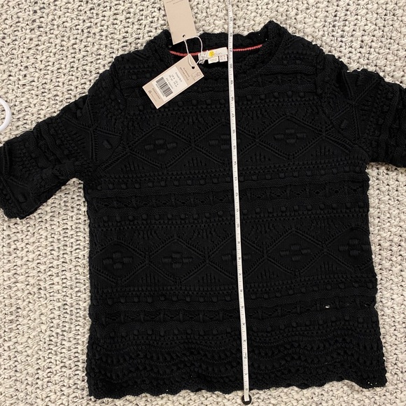 NWT Boden Claudia Textured Knitted Top Size US 4 short sleeve black sweater - Picture 9 of 10